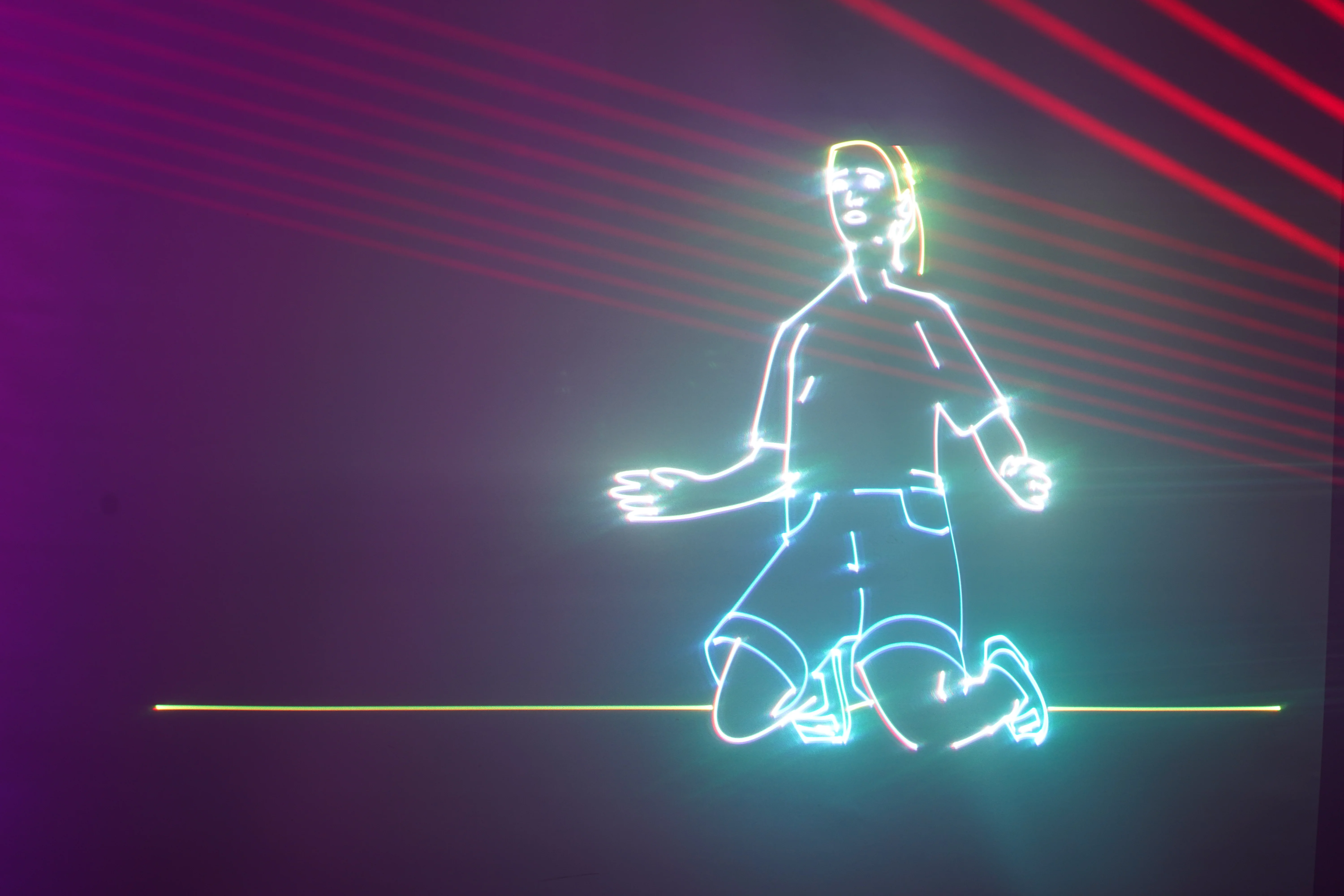 Im Laser & Light Lab konnte sich das Publikum Geschichten mit Licht und Musik erzählen lassen ...