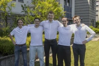 Das Team von WerksHub beim Startup Open Air (v.l.): Jakob Köhn, Timon Stronczek, Tamino Elgert, Armin Schuster, Justus Pfaue.