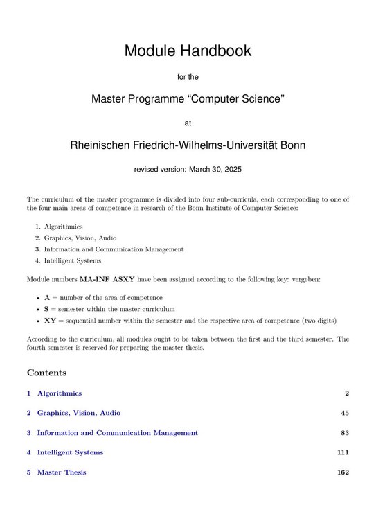 Module Handbook Master Computer Science SuSe2025