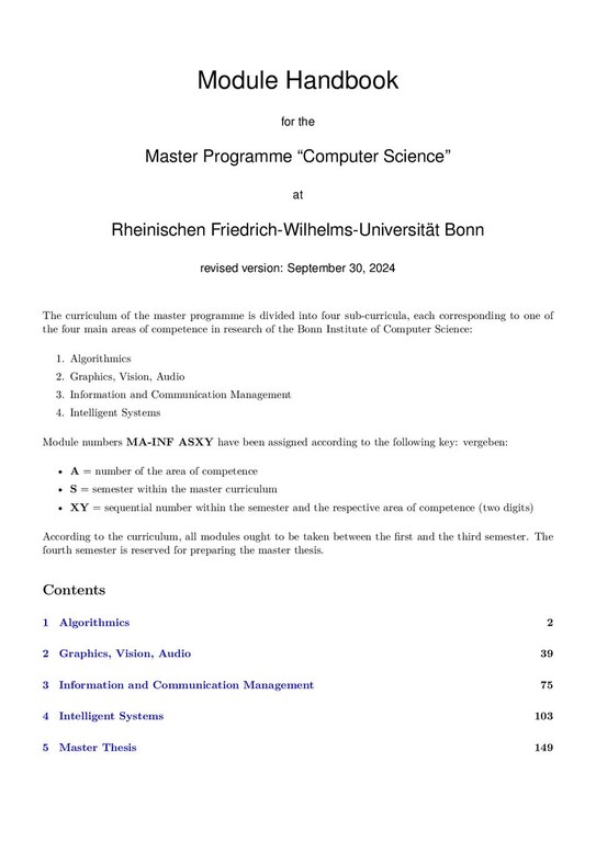 Module Handbook Master Computer Science WiSe 2024/2025