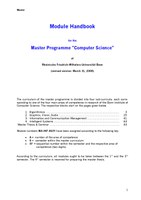 Modulhandbuch Master Computer Science SoSe 2008