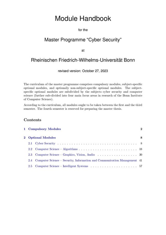 Modulhandbuch Master Cyber Security WiSe 2023/2024