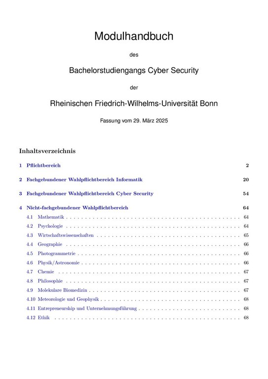 Modulhandbuch Bachelor Cyber Security SoSe2025
