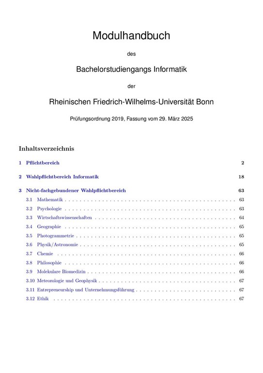 Modulhandbuch Bachelor Informatik SoSe2025