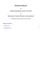 Modulhandbuch Master Lehramt Informatik SoSe2025