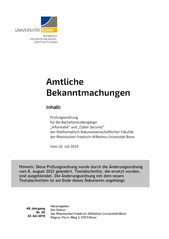 Prüfungsordnung Bachelor 2022