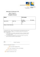 registration Master's programme