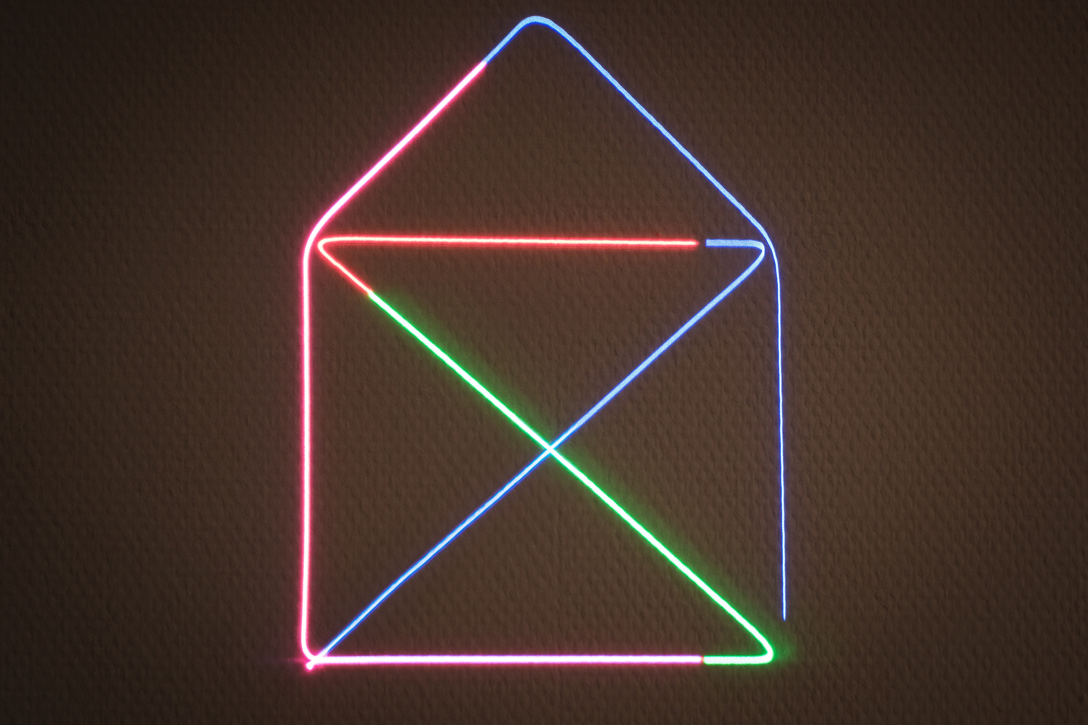 A colorful laser graphic is created