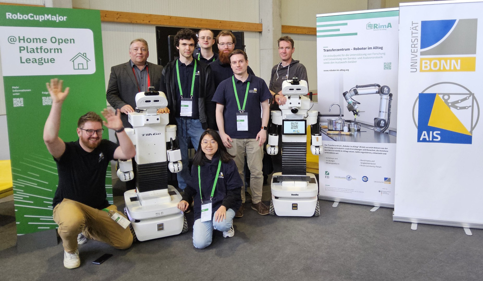 At the RoboCup German Open Championships in Kassel, the service robots of the NimbRo team from the University of Bonn achieved the highest score in the @Home league.
