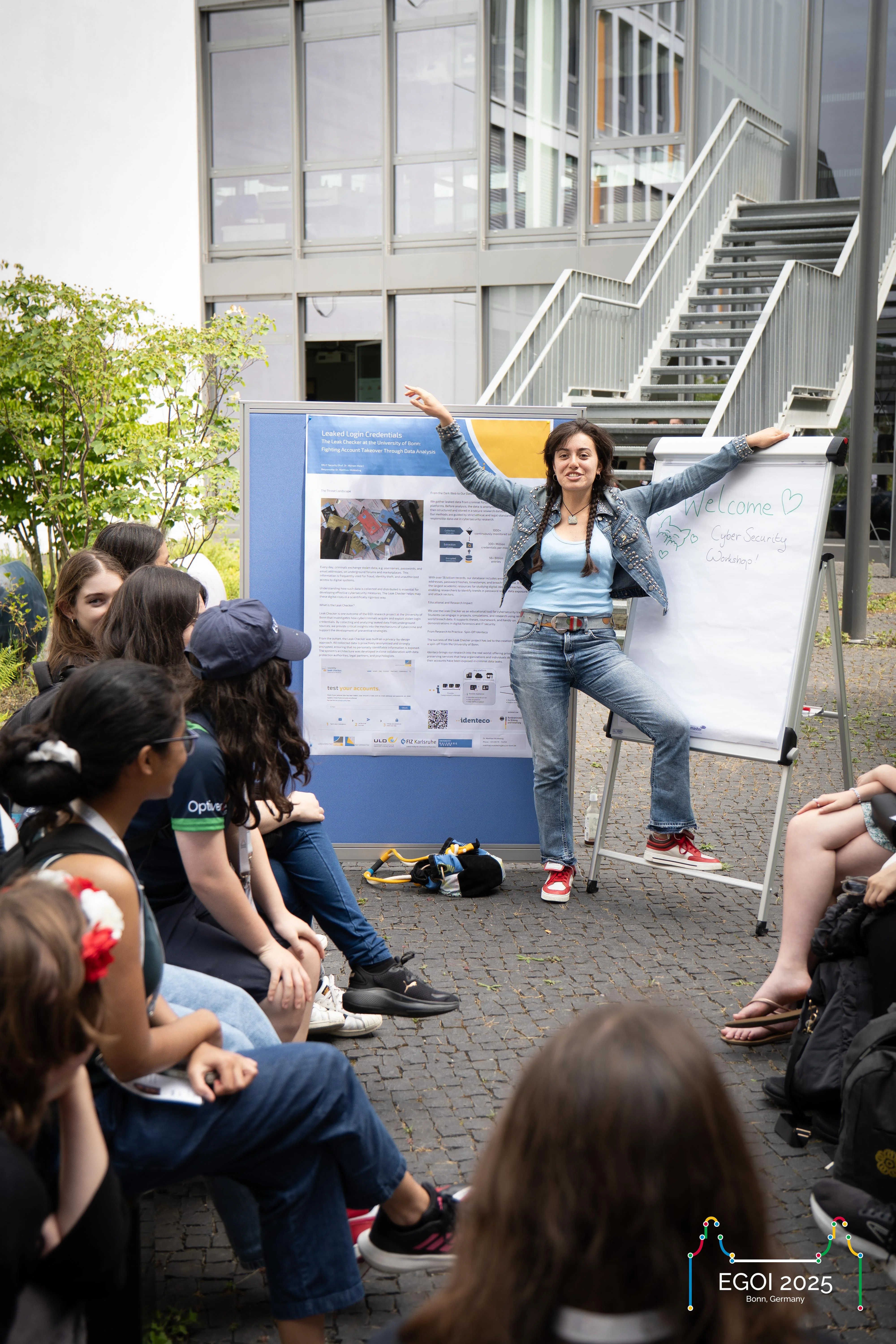 For example, at the cybersecurity workshop in the courtyard.